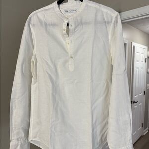 Zara Men's White Button Down Shirt